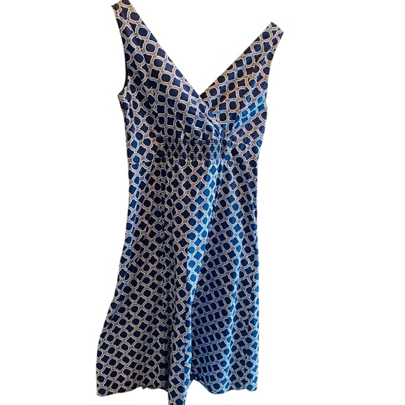 Land's End Geometric Print V-Neck Dress - Picture 2 of 6